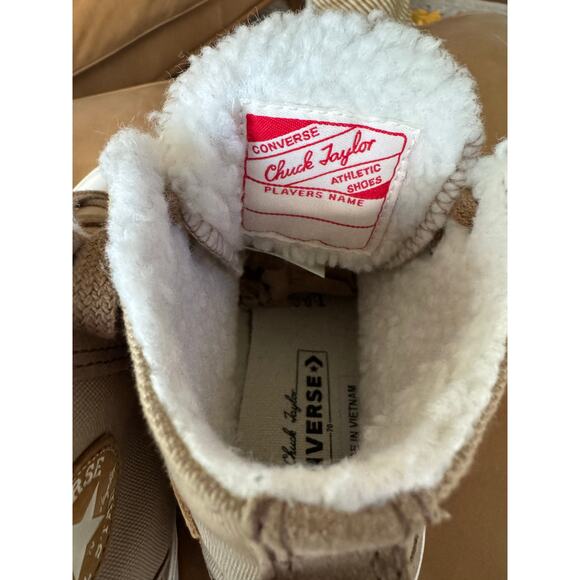 CONVERSE Chuck 70 Sherpa Lined Colorblock Canvas/Suede Sneaker Women’s Size 5.5 - Picture 6 of 10